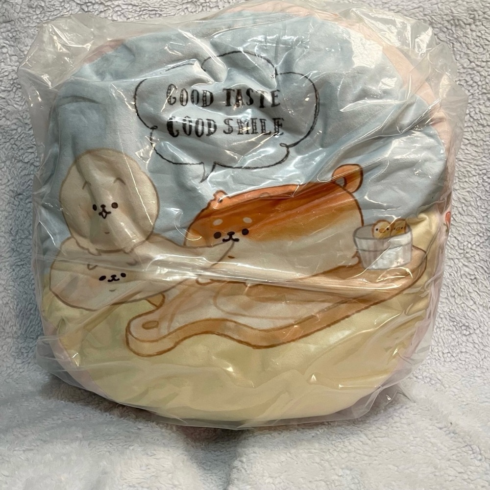 NWT San-X Yeast Ken Bread Dog Round Mochi Soft Cushion Pillow
